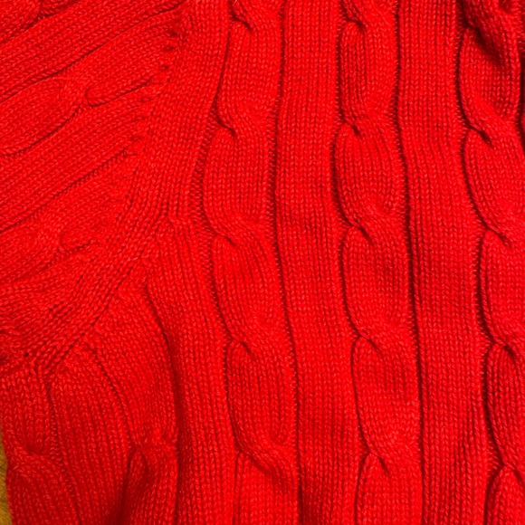 Chaps Kids Red Cable Knit V‎ Neck Sweater Cotton XL - Picture 4 of 4
